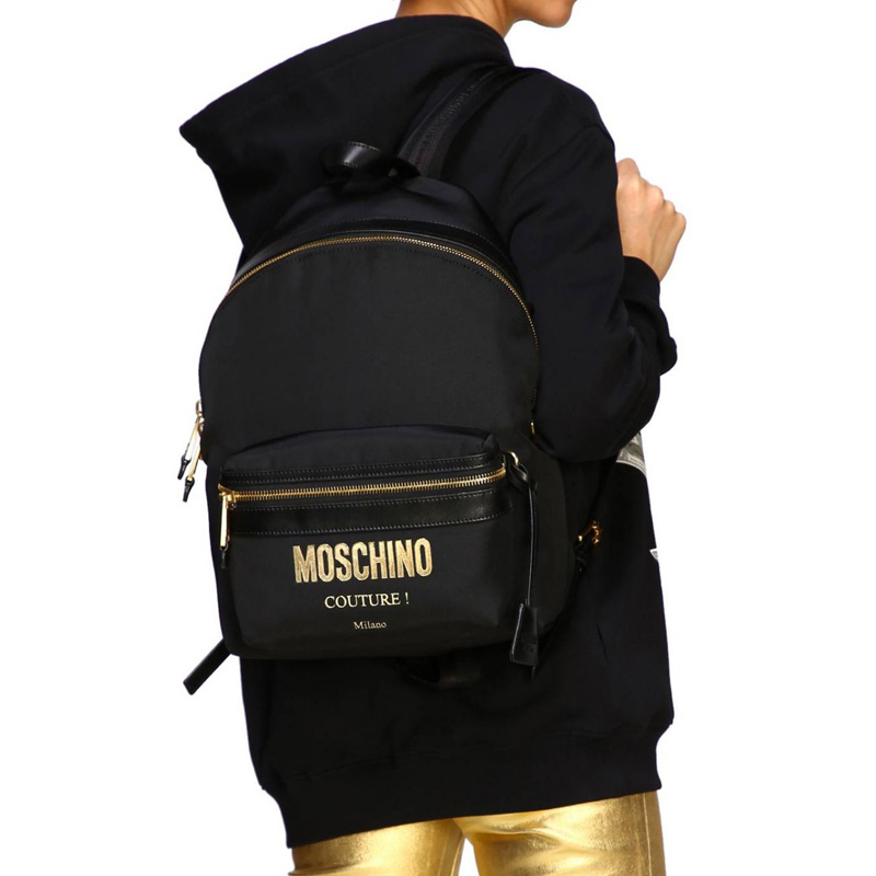 Moschino 莫斯奇诺 黑色女士双肩包 7B7610-8205-1555商品第1张图片规格展示