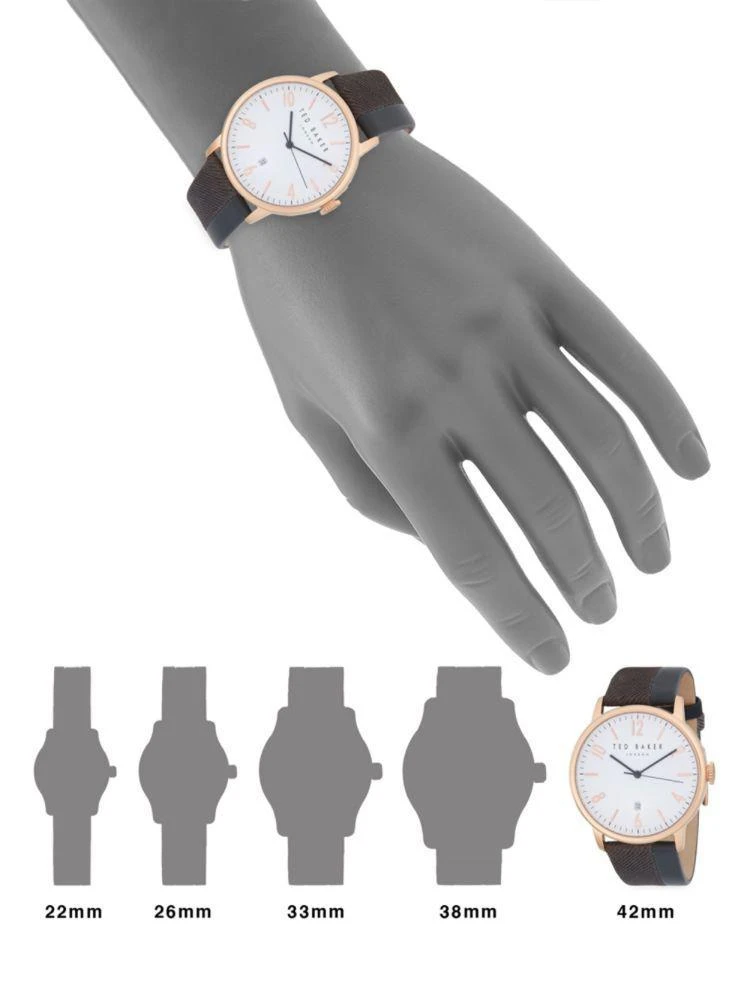 商品Ted Baker London|Stainless Steel and Leather-Strap Watch,价格¥447,第2张图片详细描述