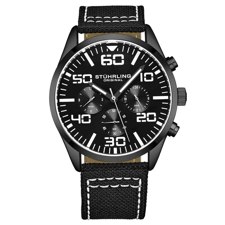 商品Stuhrling Original|Stuhrling Original Aviator Black Dial Mens Watch M15930,价格¥558,第1张图片