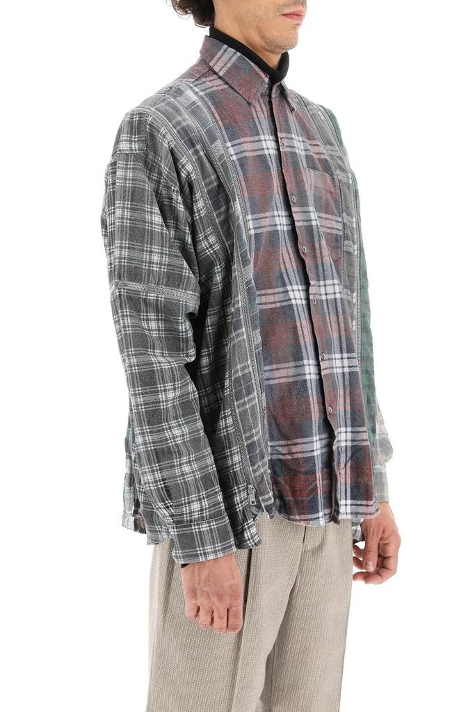 商品Needles|'REBUILD' PATCHWORK FLANNEL SHIRT WITH ZIPPERS,价格¥1633,第3张图片详细描述