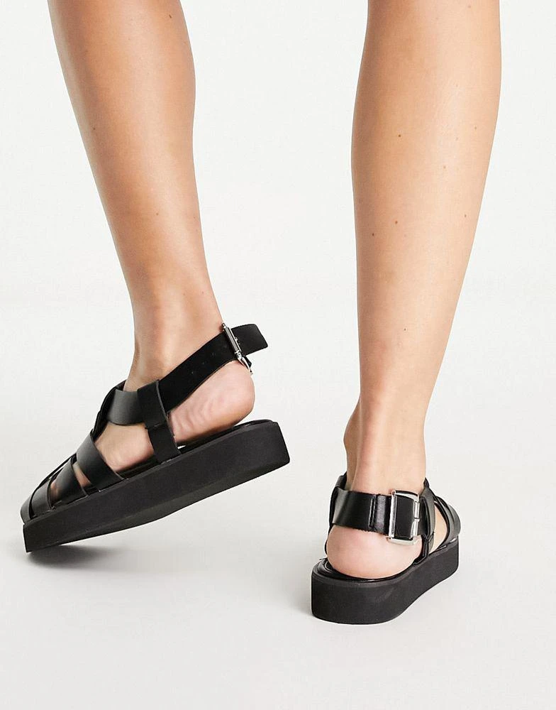 商品ASOS|ASOS DESIGN Matilda fisherman flat shoe in black,价格¥122,第2张图片详细描述
