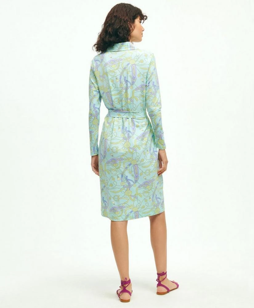 商品Brooks Brothers|Jersey Belted Equestrian Belt Print Dress,价格¥862,第3张图片详细描述