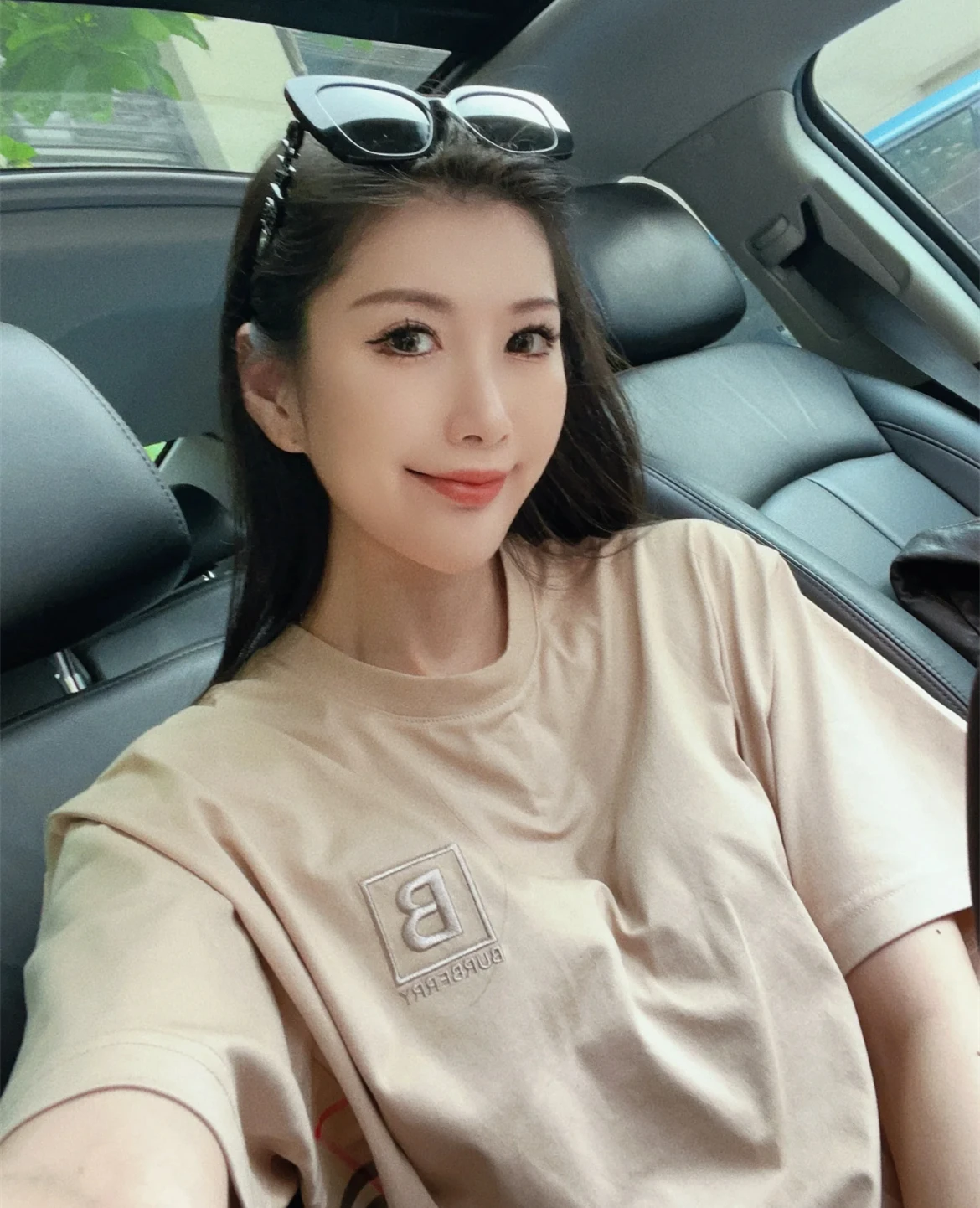 BURBERRY/博柏利 女士米褐色棉质侧边格纹设计B字刺绣T恤80670711 商品