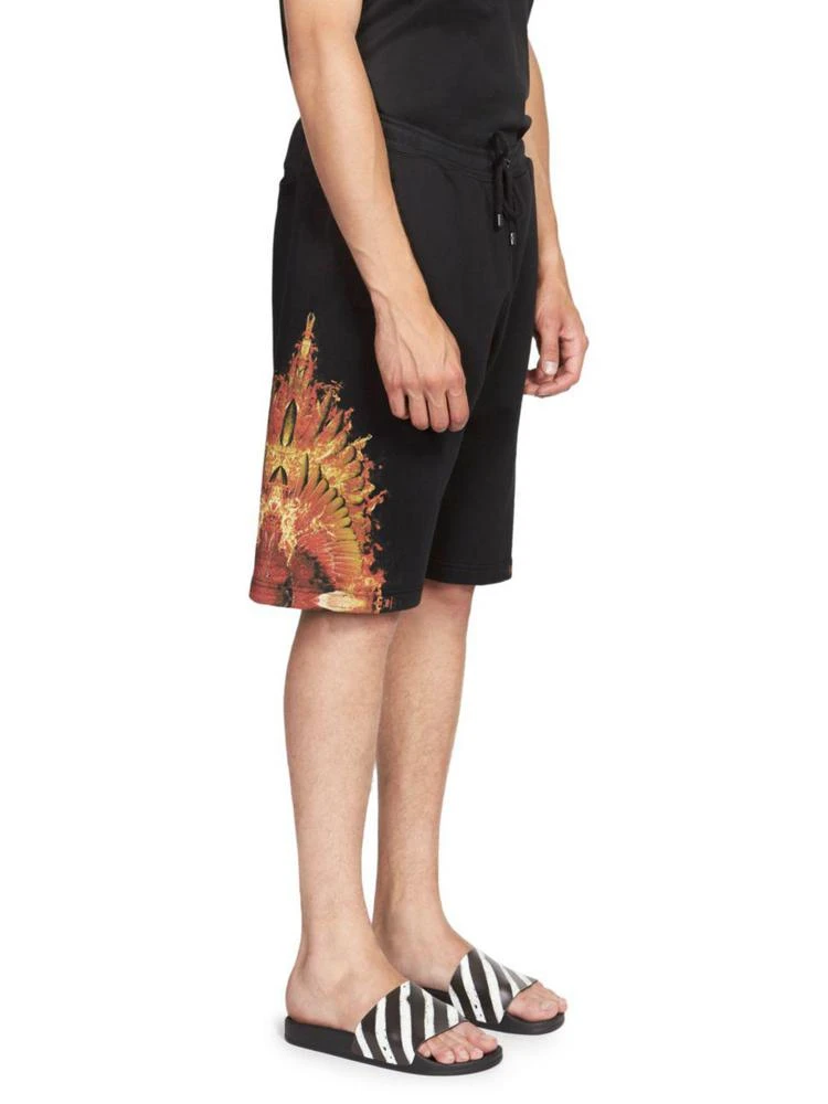 商品Marcelo Burlon|Flame Wing Cotton Shorts,价格¥2310,第3张图片详细描述