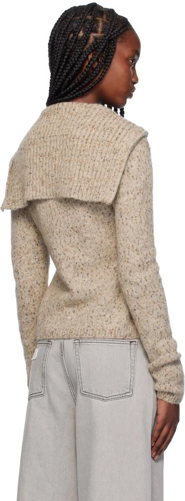 商品Ganni|Beige Highneck Zip Cardigan,价格¥1578,第3张图片详细描述