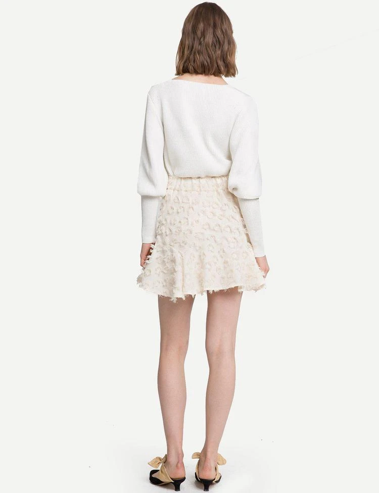 商品Pixie Market|Ivory Square Neck Ribbed Sweater,价格¥970,第4张图片详细描述