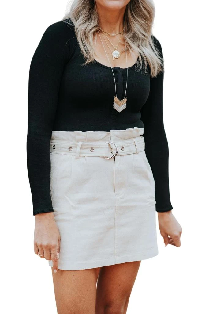 商品SHE + SKY|Put It In The Bag Skirt In Natural,价格¥340,第1张图片