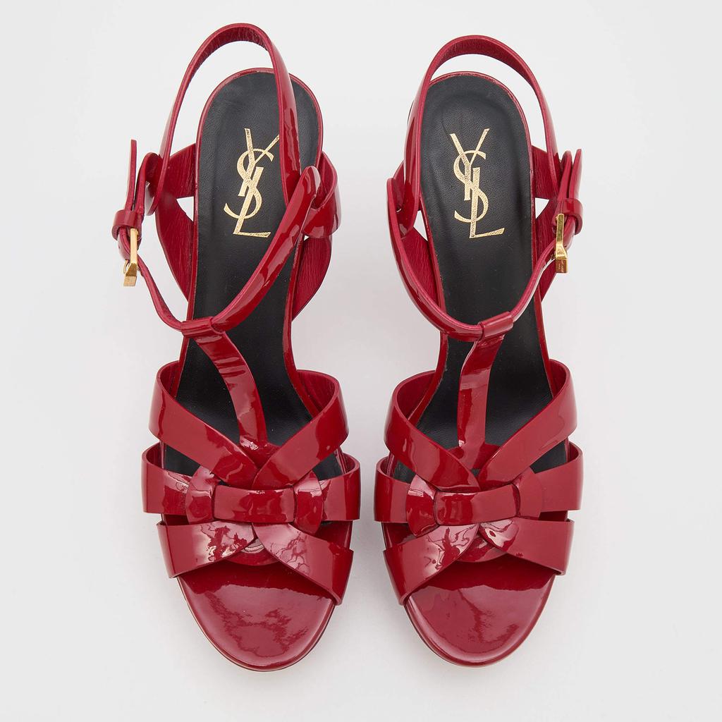Saint Laurent Red Patent Leather Tribute Sandals Size 39.5商品第3张图片规格展示