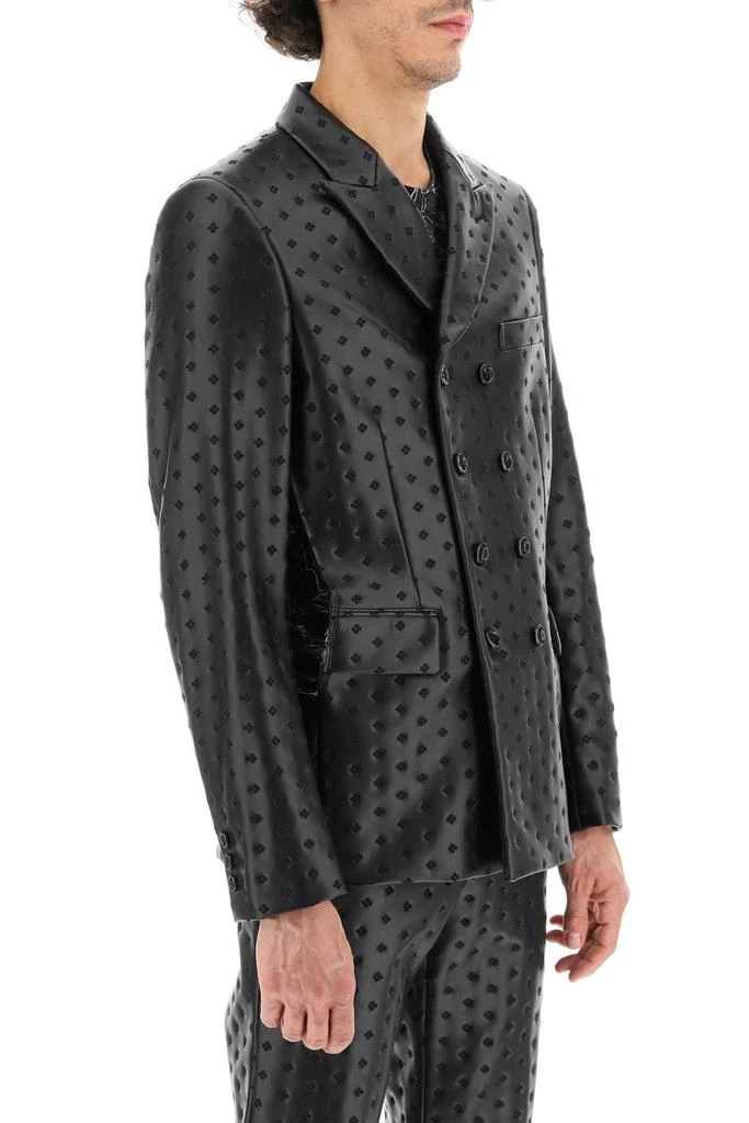 商品Comme des Garcons|EMBROIDERED FAUX LEATHER BLAZER WITH SIDE OPENINGS,价格¥6106,第3张图片详细描述
