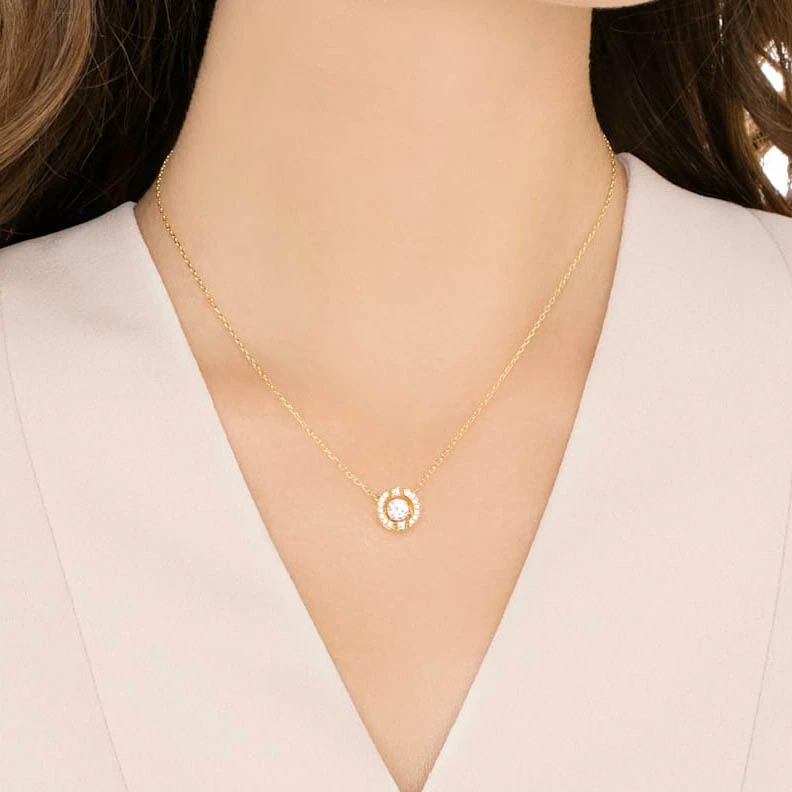 商品[国内直发] Swarovski|施华洛世奇 跳动的心 水晶 项链 女款 白色＆镀金色链,价格¥1821,第10张图片详细描述