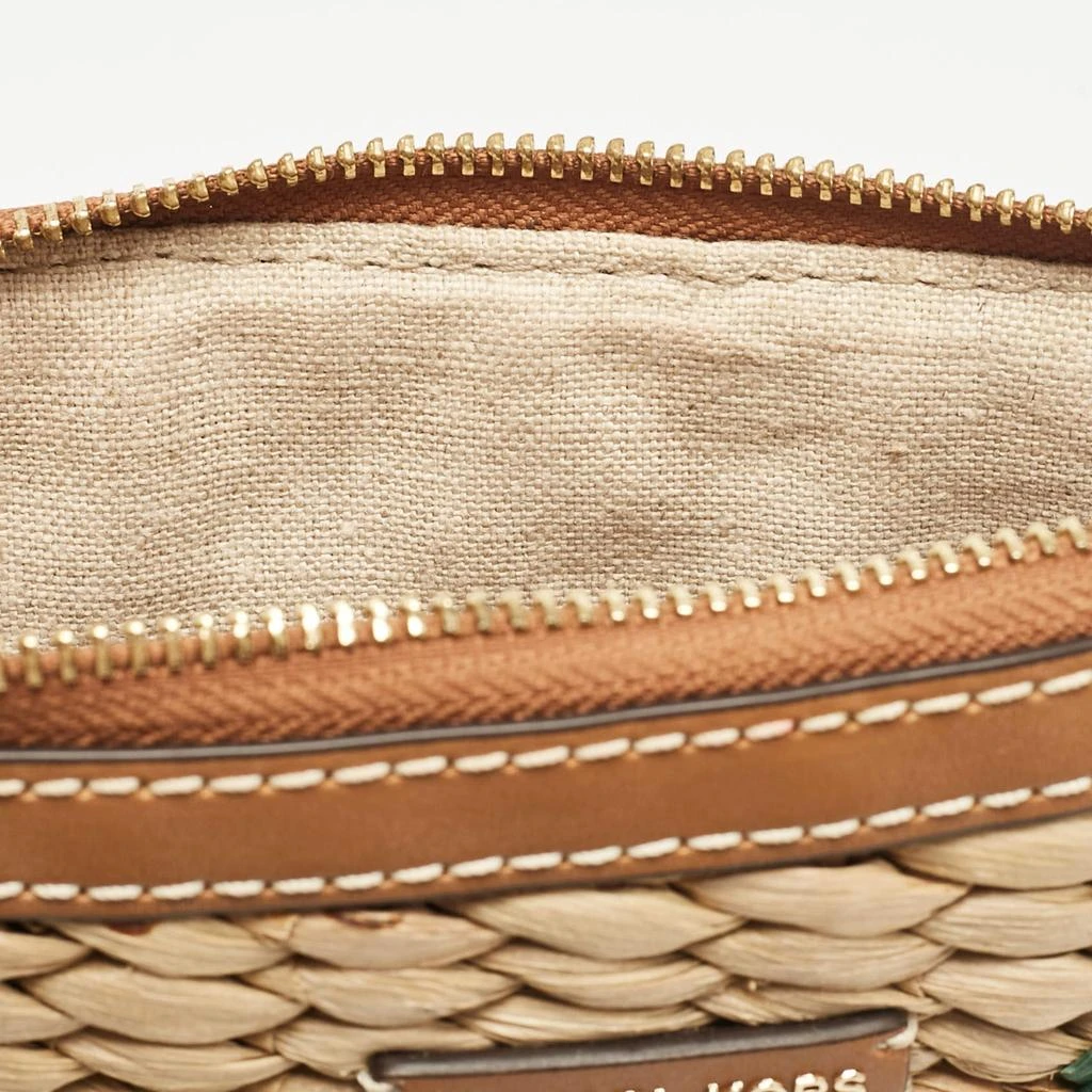 Michael Kors Tan Wicker Malibu Wristlet Zip Pouch 商品