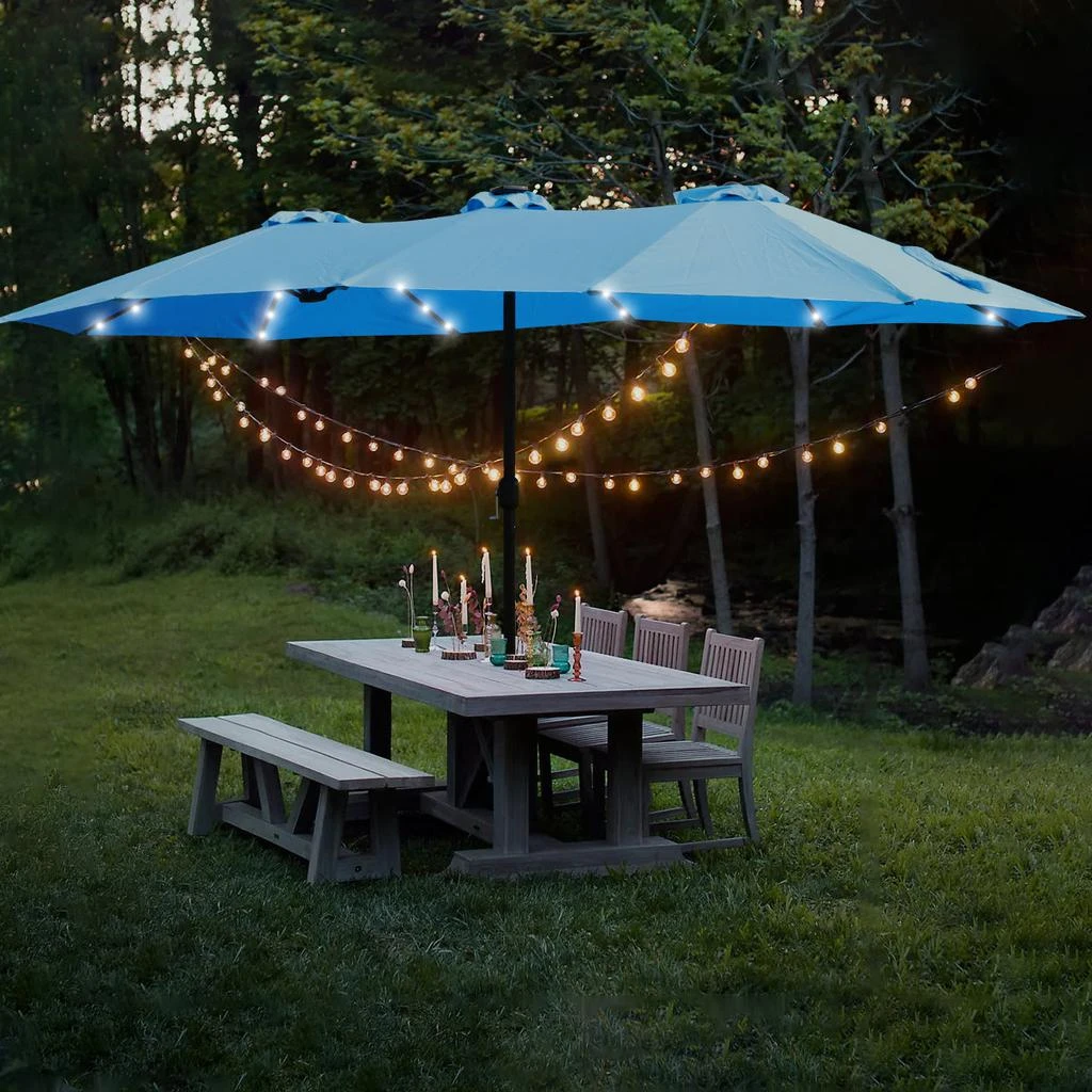 商品Streamdale Furniture|Streamdale 15ft Double-Sided Market Umbrella with Crank Lift for Ample Shade,价格¥2680,第5张图片详细描述