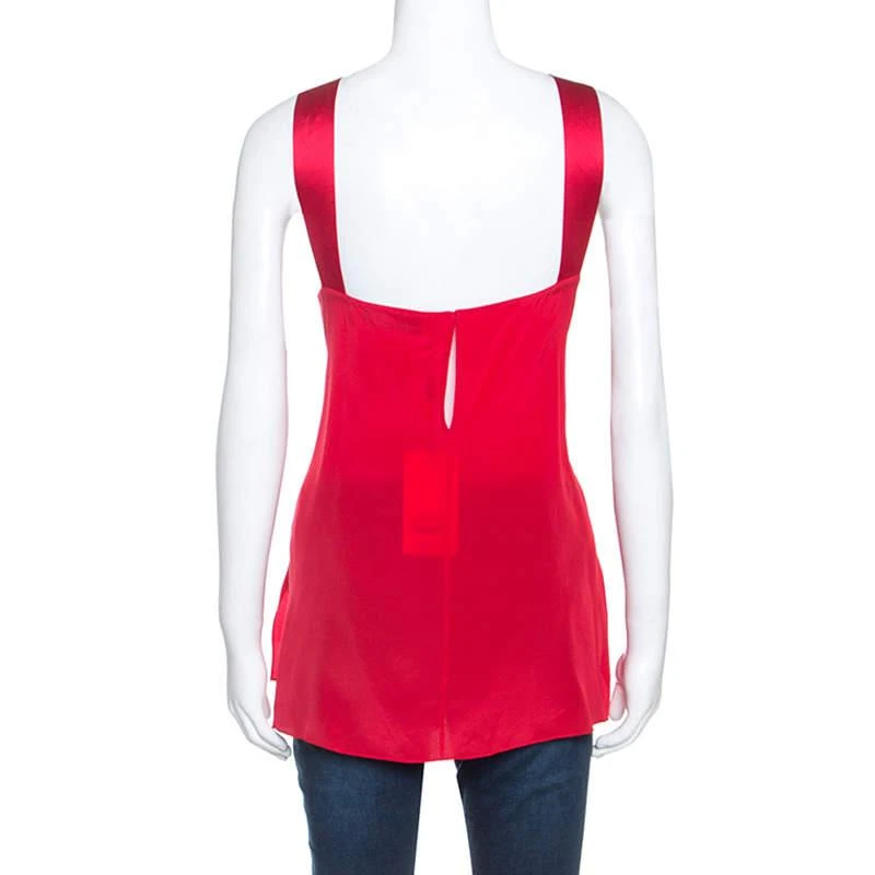 商品[二手商品] PRABAL GURUNG|Prabal Gurung Red Silk Draped Bow Detail Sleeveless Top L,价格¥1237,第3张图片详细描述