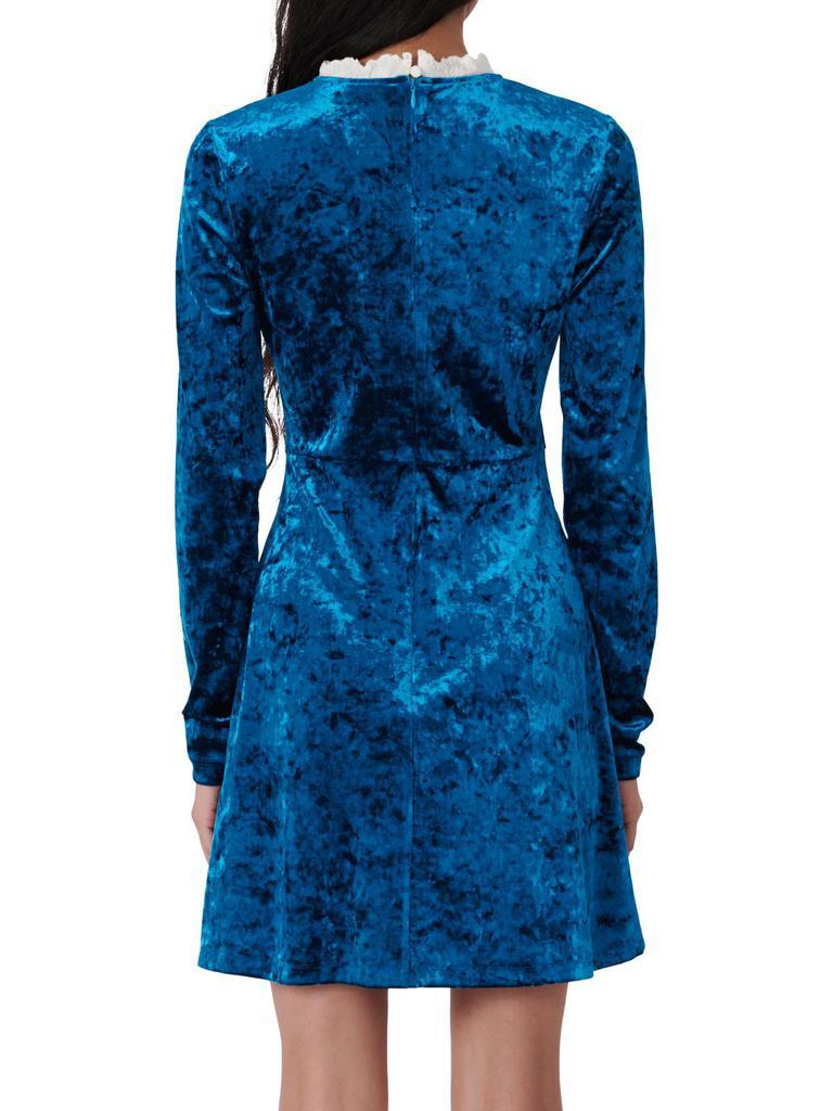 商品Maje|Randy Crushed Velvet Mini Dress,价格¥883,第4张图片详细描述