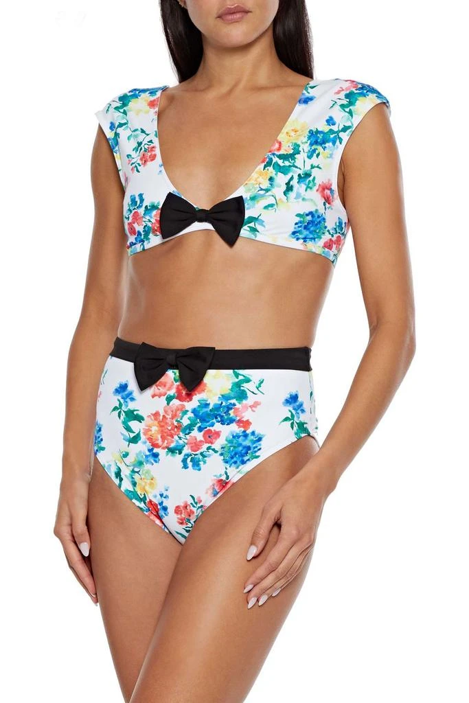 商品CAROLINE CONSTAS|Gale bow-embellished floral-print bikini top,价格¥225,第2张图片详细描述
