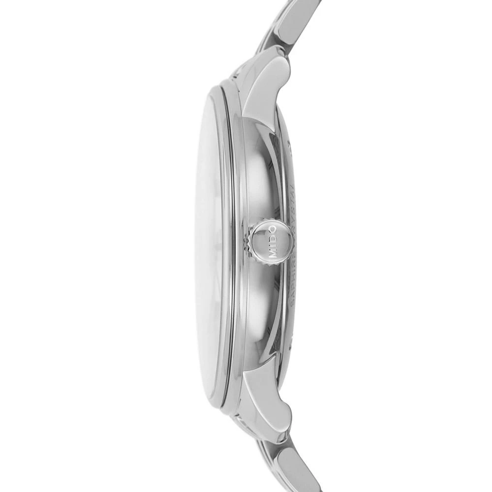 商品MIDO|Men's Swiss Automatic Baroncelli Stainless Steel Bracelet Watch 40mm,价格¥9364,第2张图片详细描述