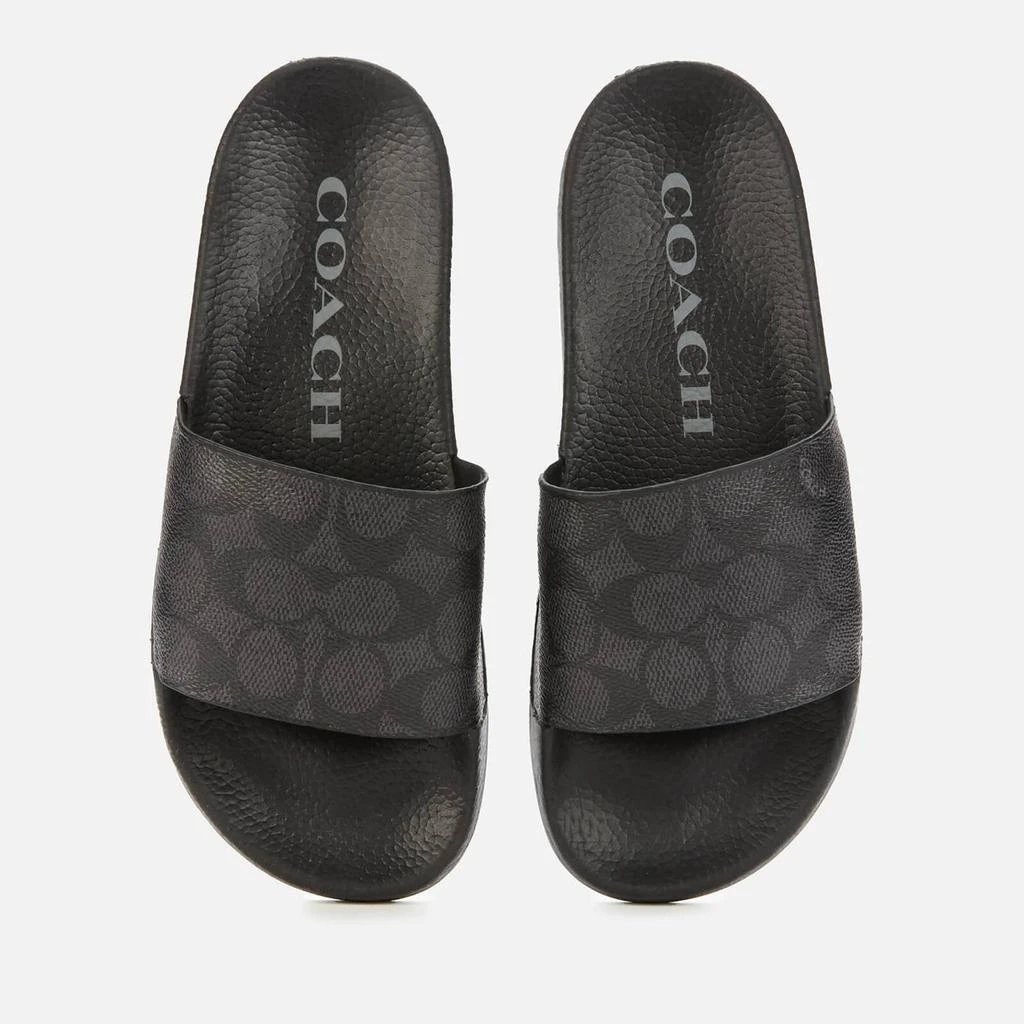 商品Coach|COACH WOMEN'S UDELE COATED CANVAS SLIDE SANDALS - CHARCOAL/BLACK,价格¥482,第1张图片
