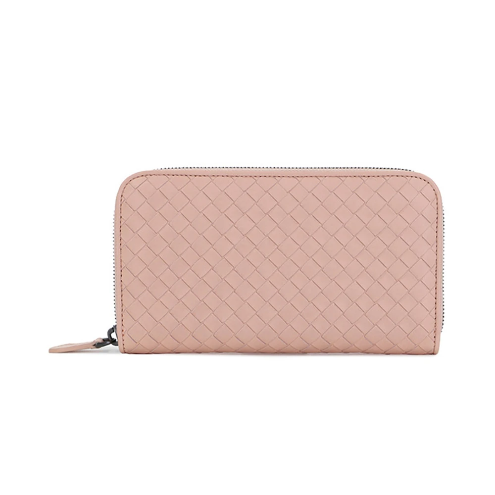 商品[国内直发] Bottega Veneta|BOTTEGA VENETA 女士粉色皮革拉链钱包 114076-V001N-6813,价格¥3051,第1张图片