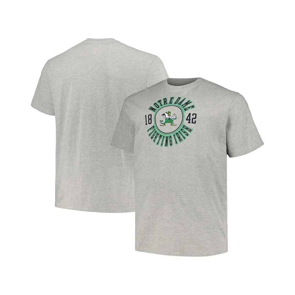 商品CHAMPION|Men's Heather Gray Notre Dame Fighting Irish Big and Tall Circle Logo T-shirt,价格¥222,第1张图片