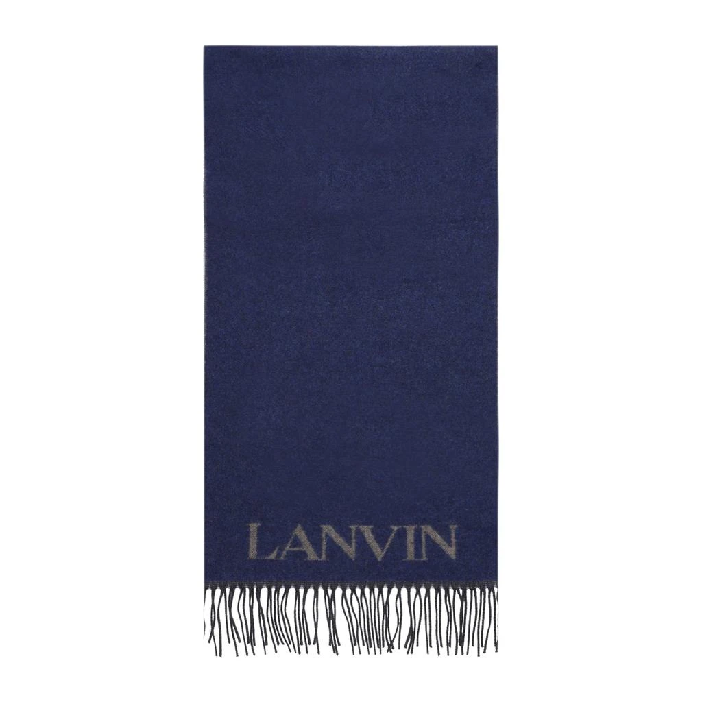 商品Lanvin|Lanvin Logo Intarsia-Knit Fringed Scarf,价格¥1324,第1张图片