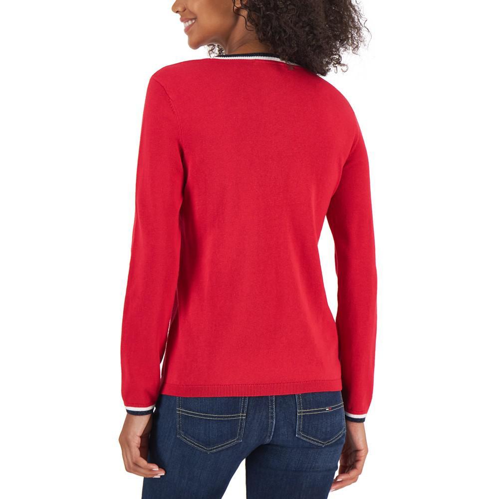 商品Tommy Hilfiger|Women's Lucy Flag Lurex Cotton Sweater,价格¥210-¥292,第4张图片详细描述