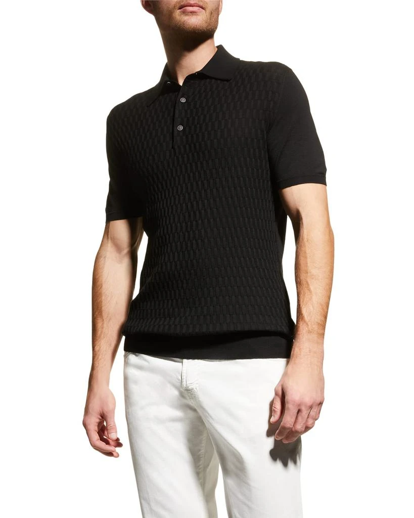 商品Kiton|Men's Textured Cotton Polo Sweater,价格¥4716,第3张图片详细描述