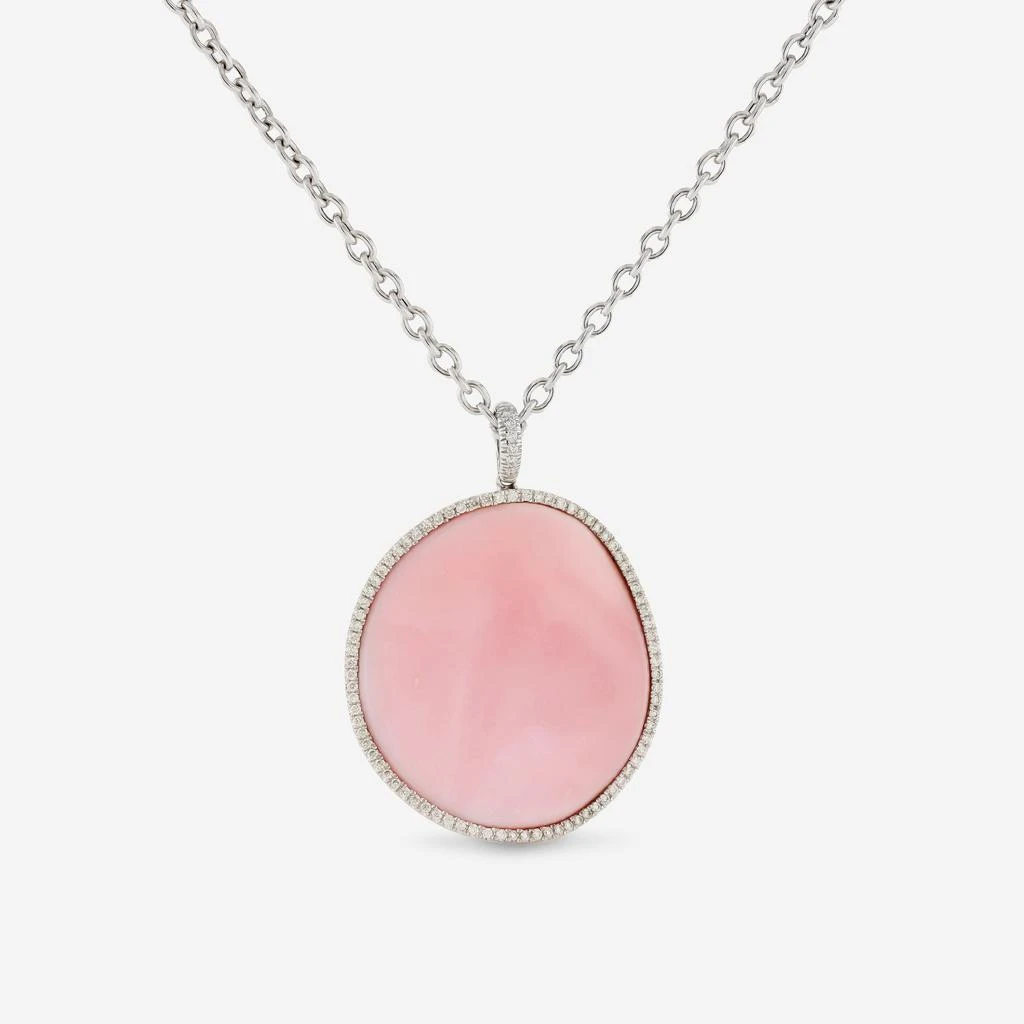 商品Mimi Milano|Mimi Milano Aurora 18K White Gold, Pink Mother Of Pearl And Diamond 0.50ct. Tw. Pendant Necklace P702B8SHB,价格¥8059,第1张图片
