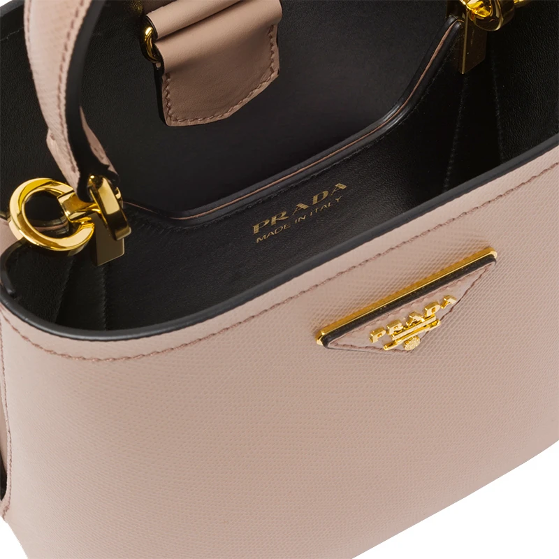 PRADA/普拉达 22新款 Panier系列 女士小号粉色saffiano皮革金色徽标磁扣拆卸肩带皮革手柄单肩手提斜挎包1BA217_2ERX_F0UDW_V_OOO 商品