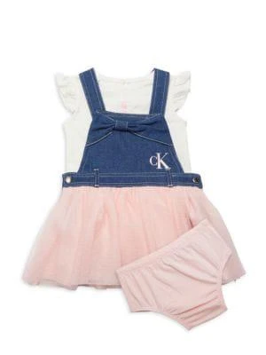 商品Calvin Klein|Baby Girl's 3-Piece T-Shirt, Dress & Bloomers Set,价格¥121,第1张图片