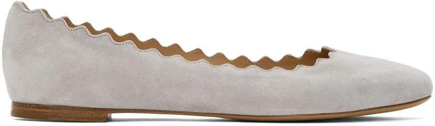 商品Chloé|Grey Suede Lauren Ballerina Flats,价格¥2165,第1张图片