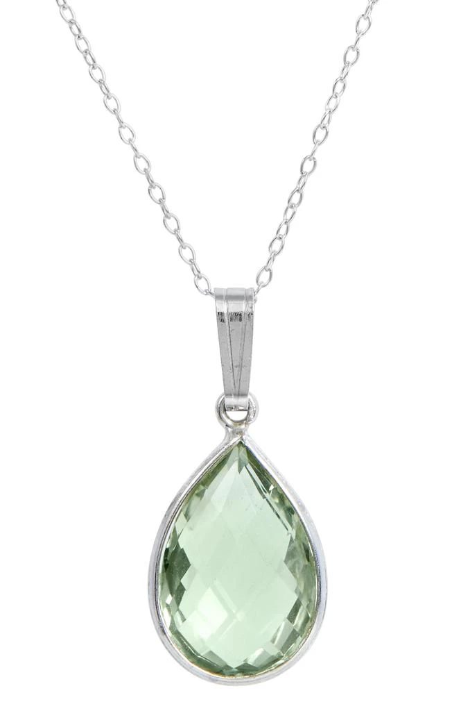 商品Savvy Cie Jewels|Sterling Silver 6.25Gtw Green Amethyst Pendant W/ Chain,价格¥253,第1张图片