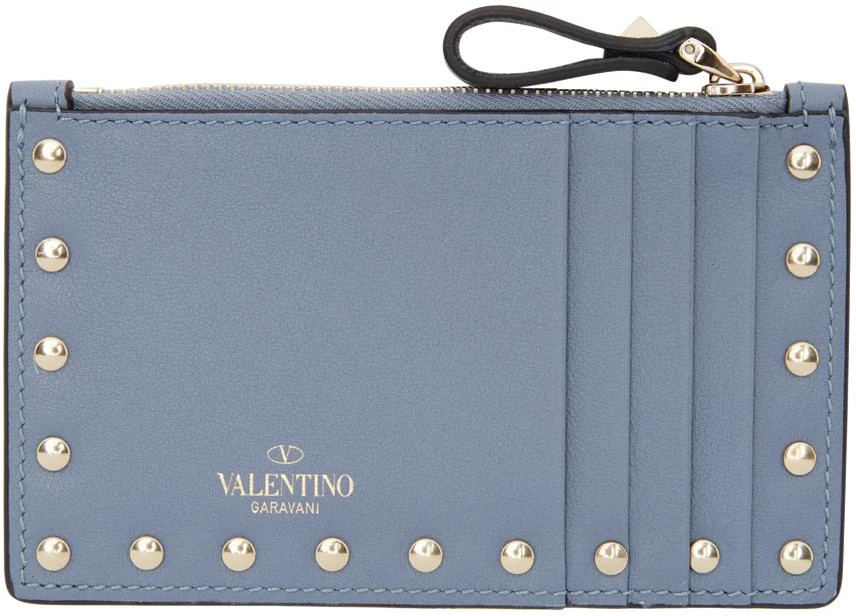 商品Valentino|Blue Valentino Garavani Rockstud Coin Pouch,价格¥1775,第2张图片详细描述