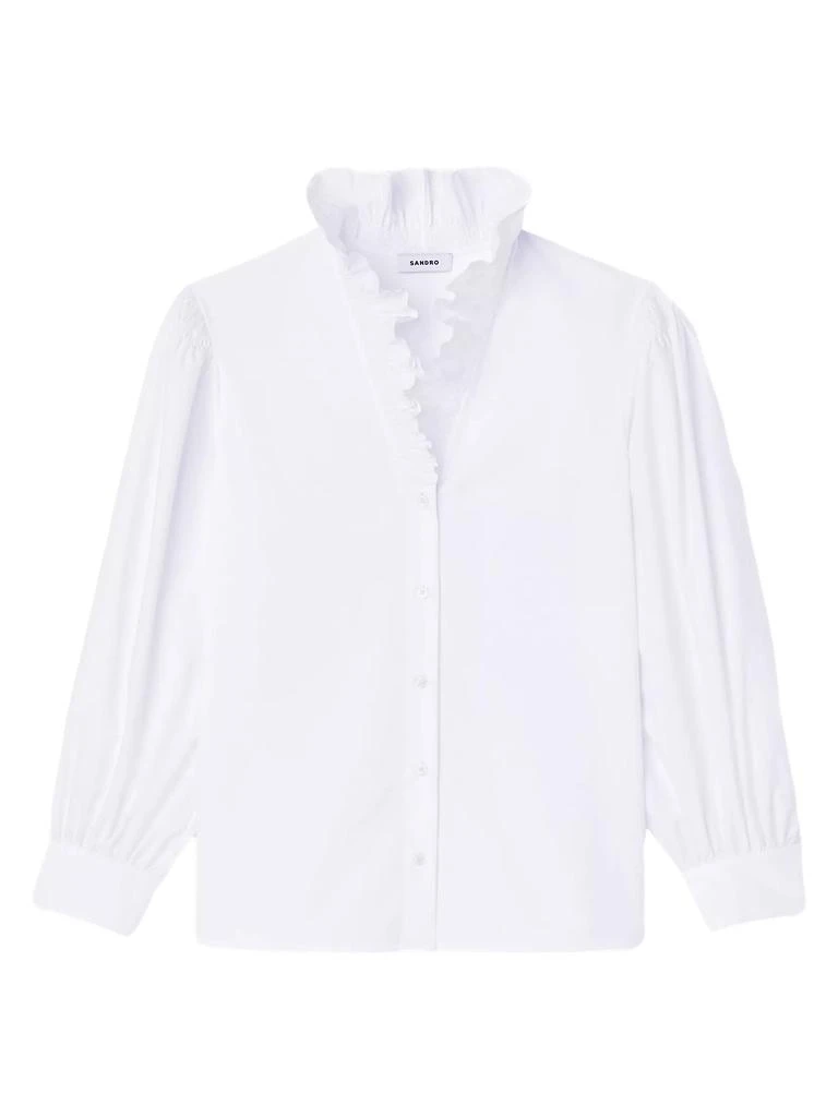 商品Sandro|Cotton Shirt With Fancy Collar,价格¥2100,第1张图片