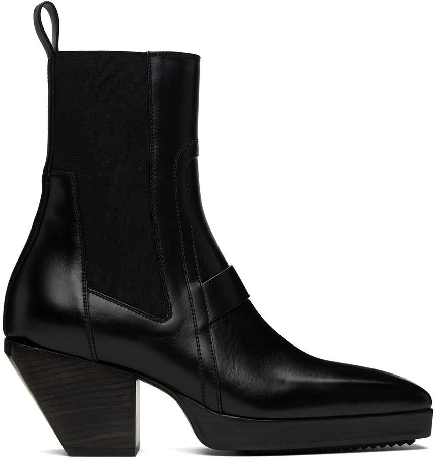 商品Rick Owens|Black Leather Sliver Boots,价格¥6208,第1张图片