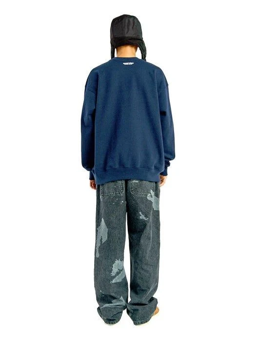 商品Exercise|Dumbbell Cat Sweatshirt (Navy),价格¥642,第2张图片详细描述