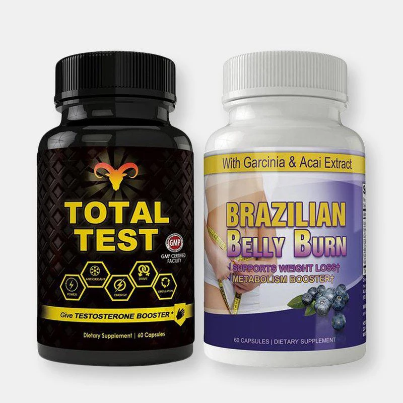 商品Totally Products|Total Test Testosterone Booster and Brazilian Belly Burn Combo Pack,价格¥179,第1张图片