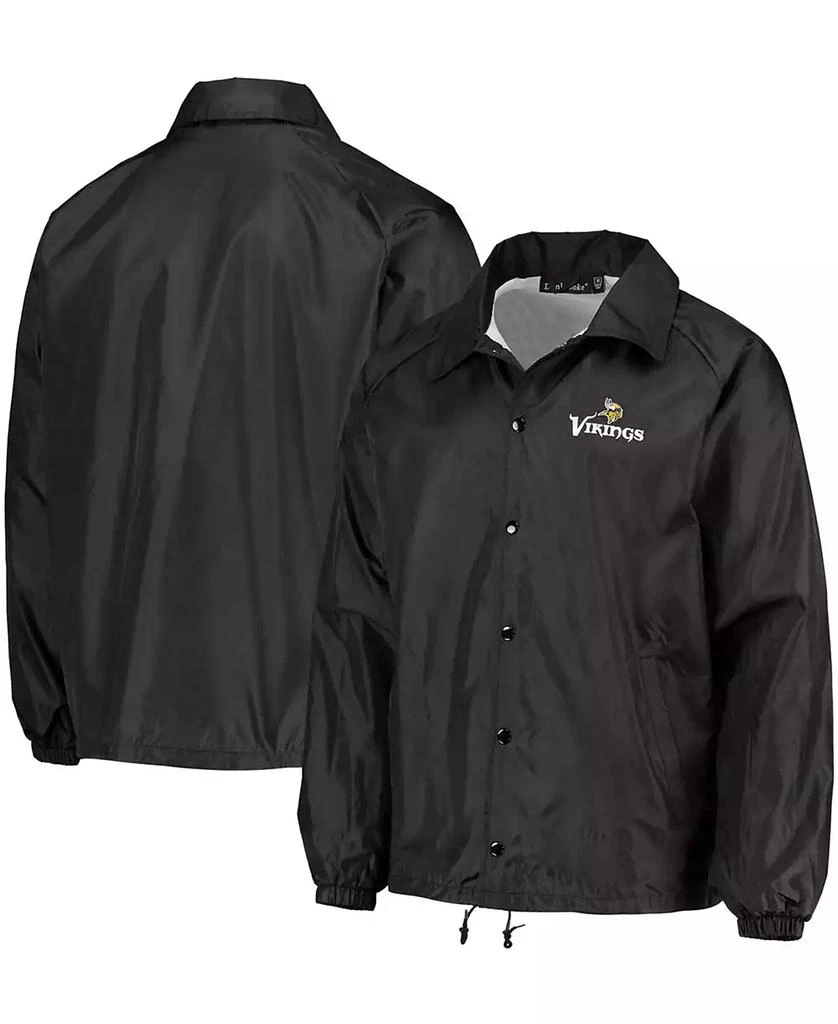 商品Dunbrooke|Men's Black Minnesota Vikings Coaches Classic Raglan Full-Snap Windbreaker Jacket,价格¥299,第1张图片