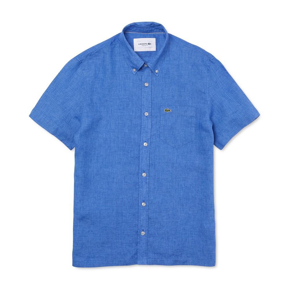 商品Lacoste|Men's Classic Fit Linen Pocket Short Sleeve Shirt,价格¥618,第1张图片