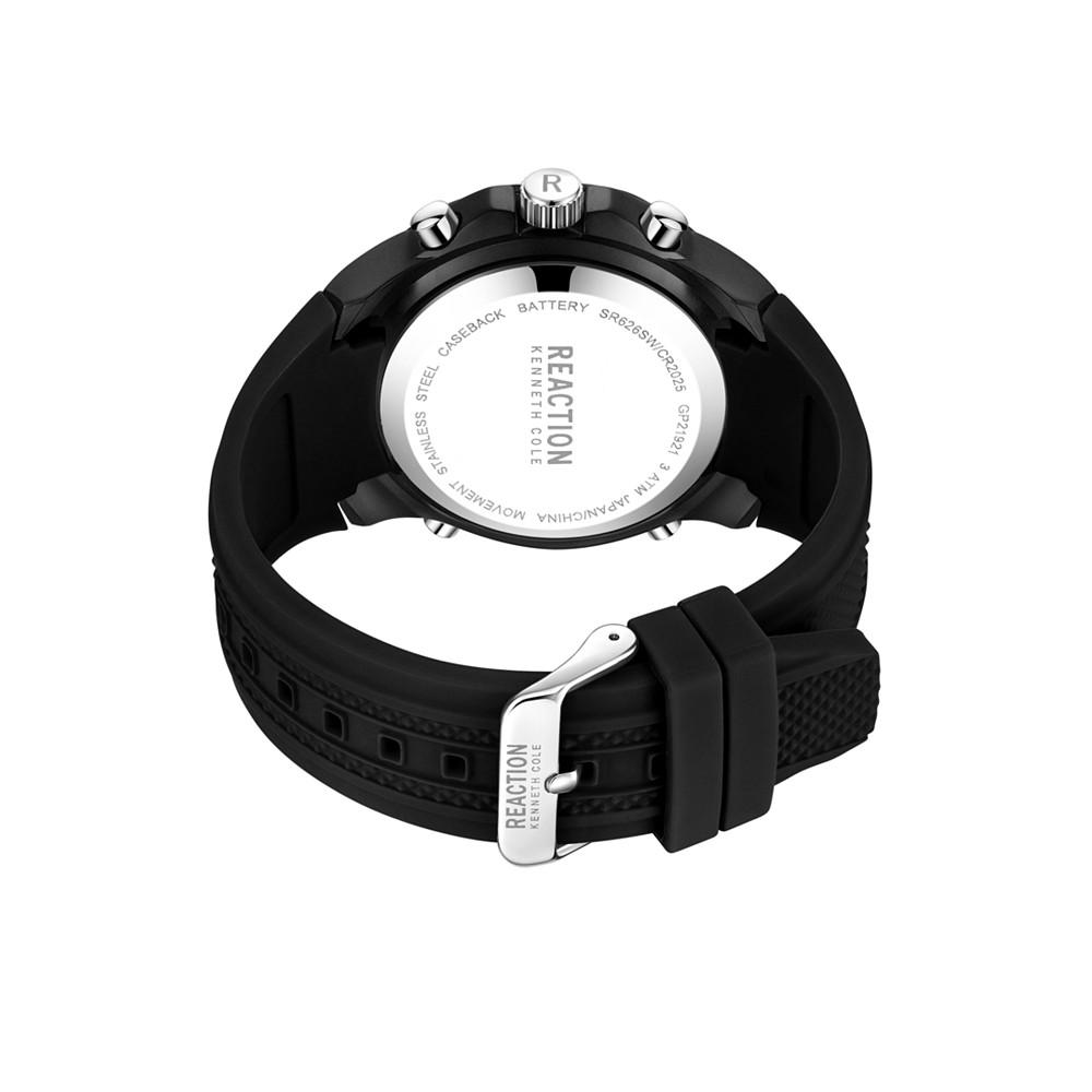 Men's Ana-digi Black Silicon Strap Watch, 48mm商品第3张图片规格展示