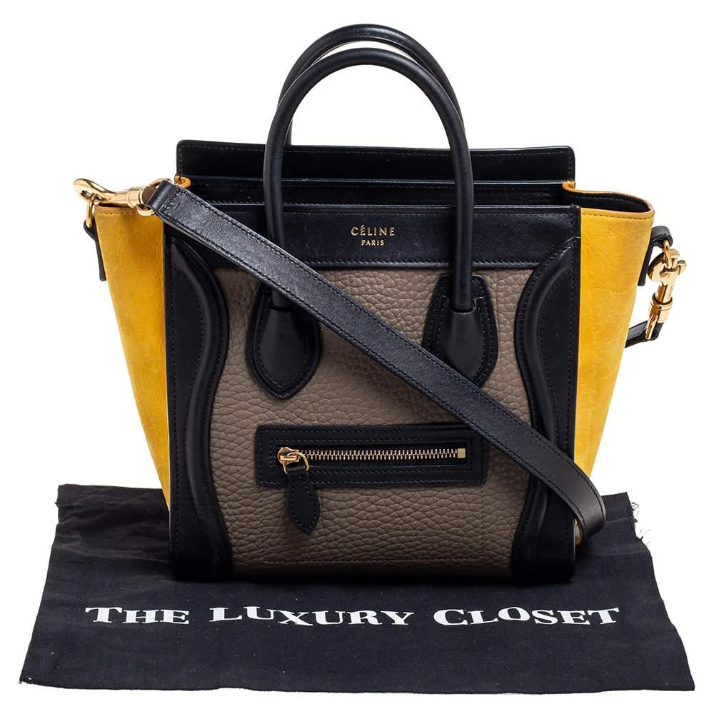 Celine Tricolor Leather and Nubuck Nano Luggage Tote 商品