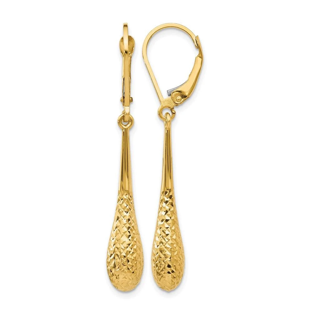 商品Diamond2Deal|14K Yellow Gold Teardrop Drop Dangle Earrings,价格¥4599,第1张图片