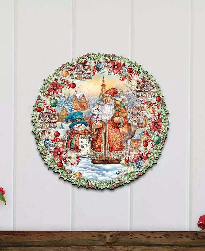 商品Designocracy|Merry Christmas Wreath Christmas Wooden Wall Decor Door Decor G. DeBrekht,价格¥1099,第4张图片详细描述