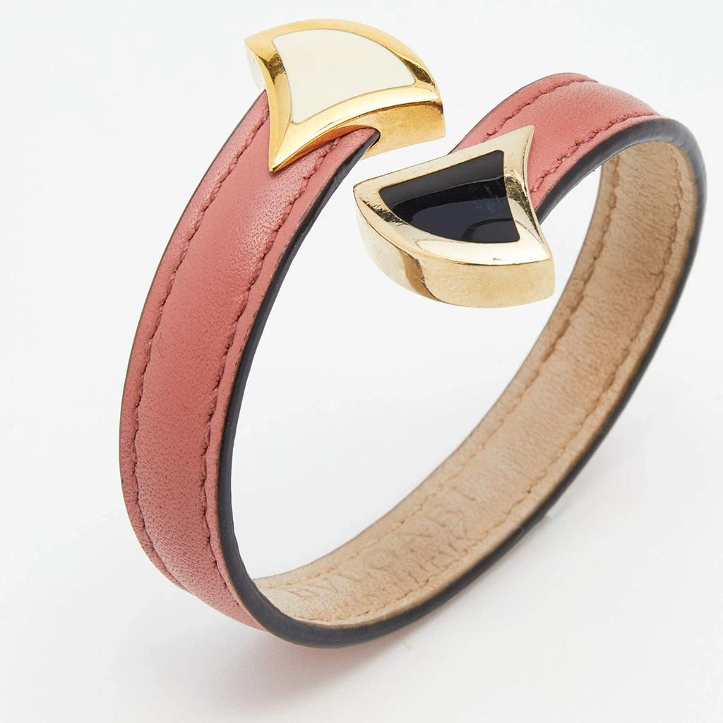 商品[二手商品] BVLGARI|Bvlgari Divas' Dream Enamel Pink Leather Open Cuff Bracelet,价格¥1582,第3张图片详细描述