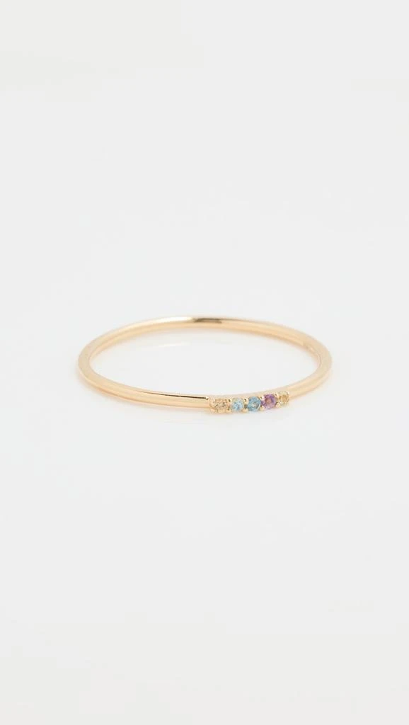 商品Adina Reyter|14k Diamond + Gemstone Bubbles Dash Ring,价格¥1563,第1张图片