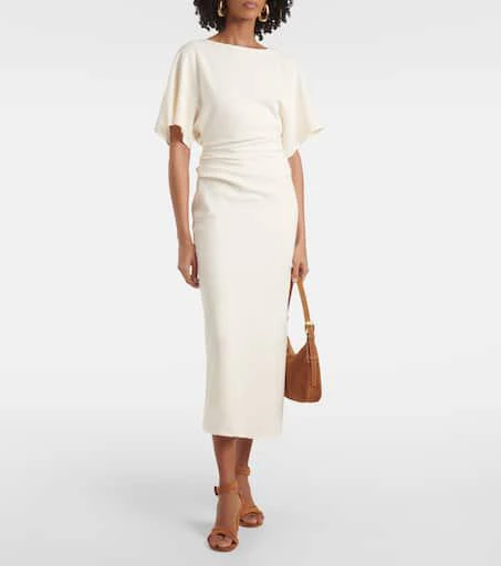 商品Staud|Amelie gathered crêpe midi dress,价格¥4803,第2张图片详细描述