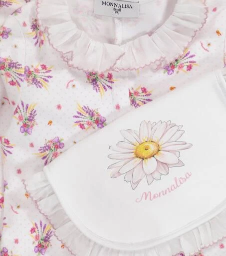 商品MONNALISA|Baby floral cotton onesie, hat and bib set,价格¥763,第4张图片详细描述