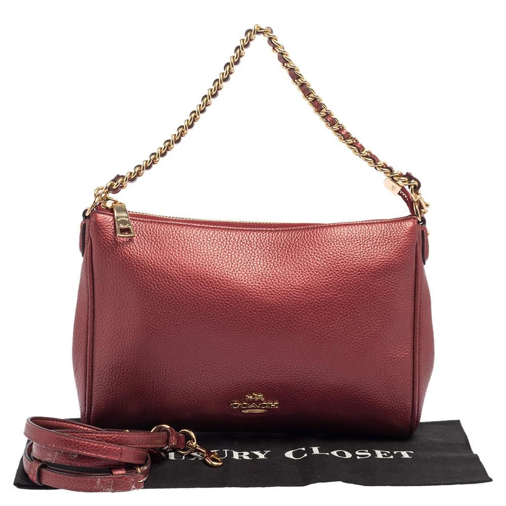 Coach Burgundy Leather Chain Baguette Bag 商品