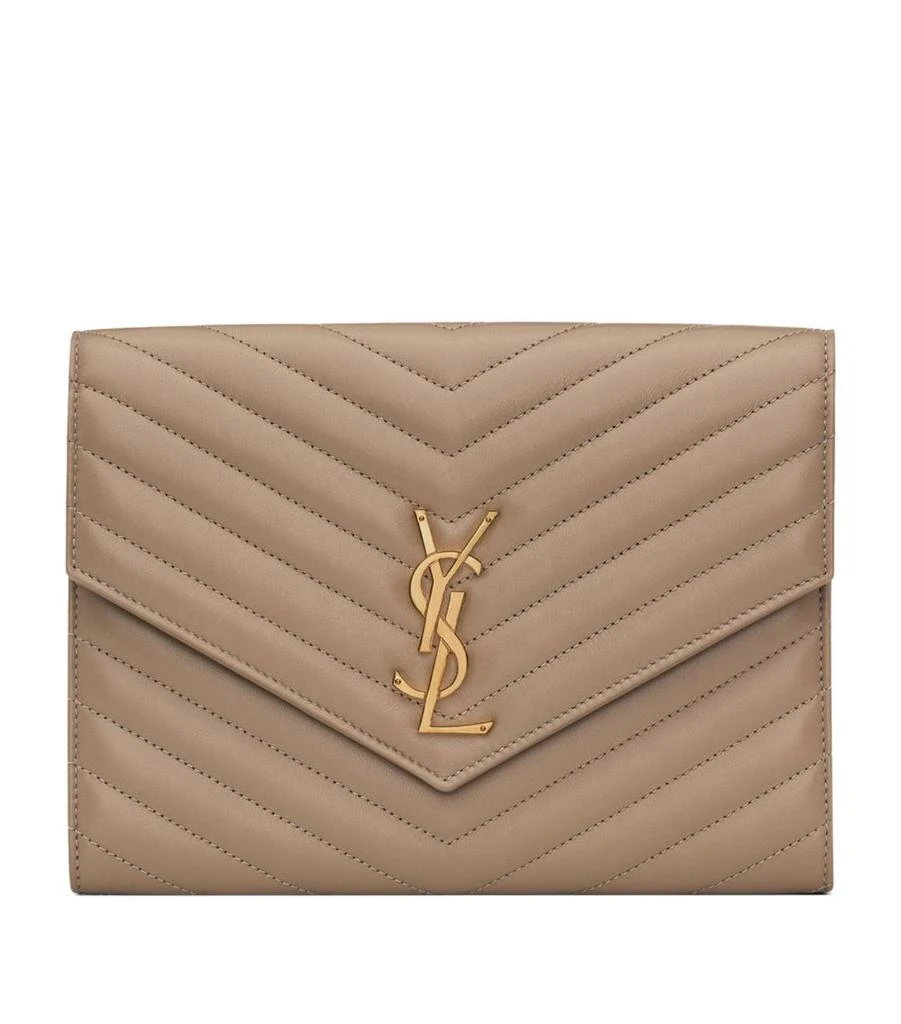 商品Yves Saint Laurent|Small Monogram Matelassé Envelope Wallet,价格¥6501,第1张图片