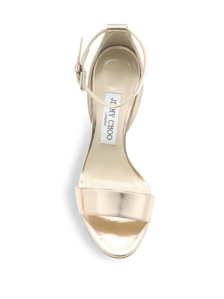 商品Jimmy Choo|Edina Metallic Leather Ankle-Strap Sandals,价格¥2277,第4张图片详细描述