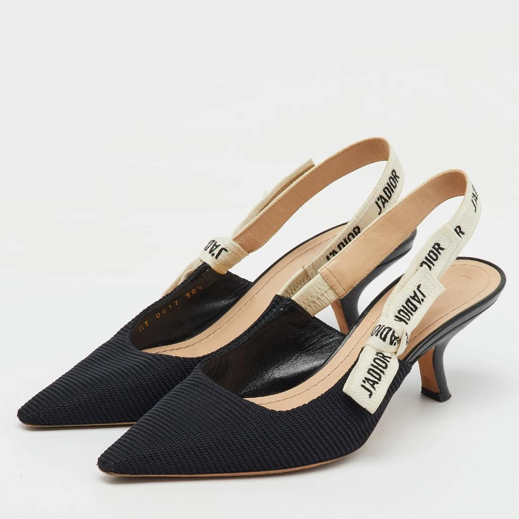 商品[二手商品] Dior|Dior Black Knit Fabric Pointed Toe J'Adior Slingback Pumps Size 38.5,价格¥5012,第2张图片详细描述